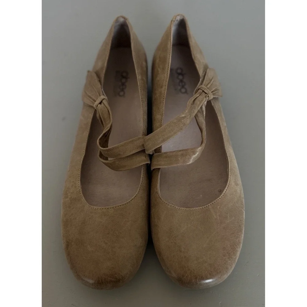Abeo Talia Mary Jane's Women's Beige Tan Cross Strap Casual Shoes Size 10N